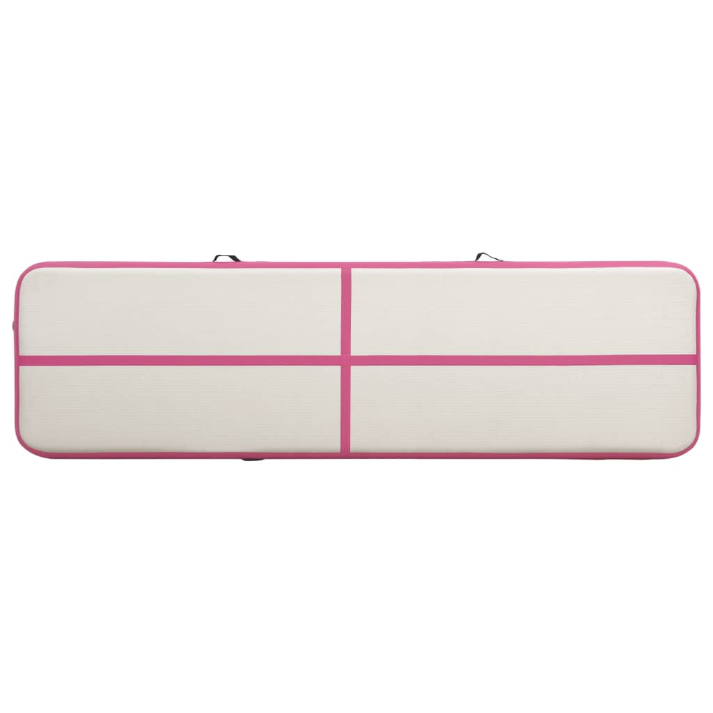 vidaXL Mata gimnastyczna z pompką, 700x100x20 cm, PVC, różowa