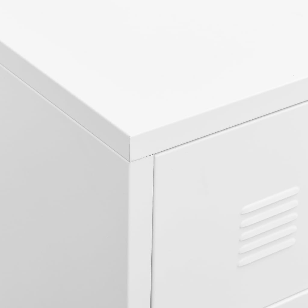 vidaXL Industrialna szafka pod TV, biała, 105x35x42 cm, metalowa