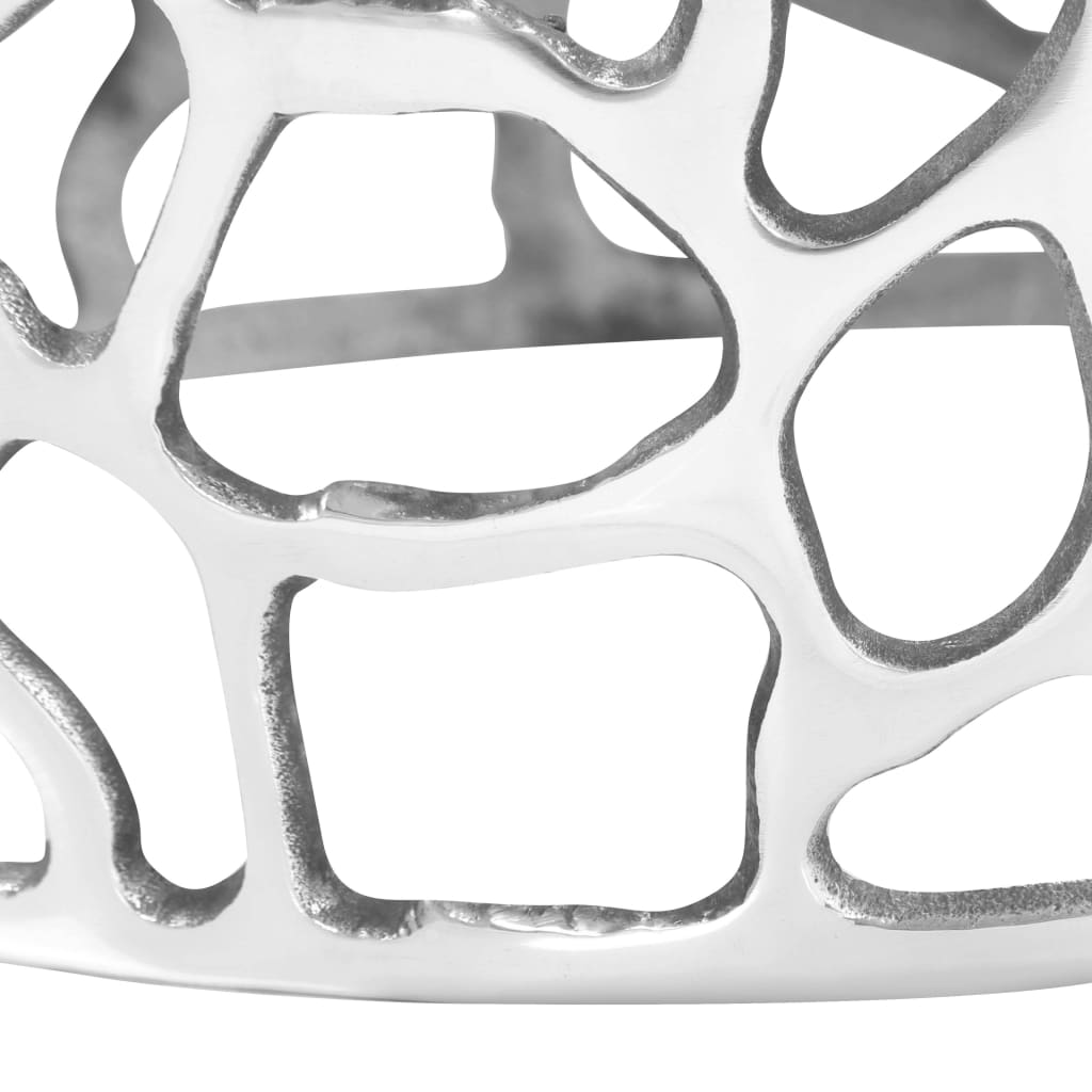 vidaXL Stolik do kawy z odlewanego aluminium, 70 x 30 cm, srebrny
