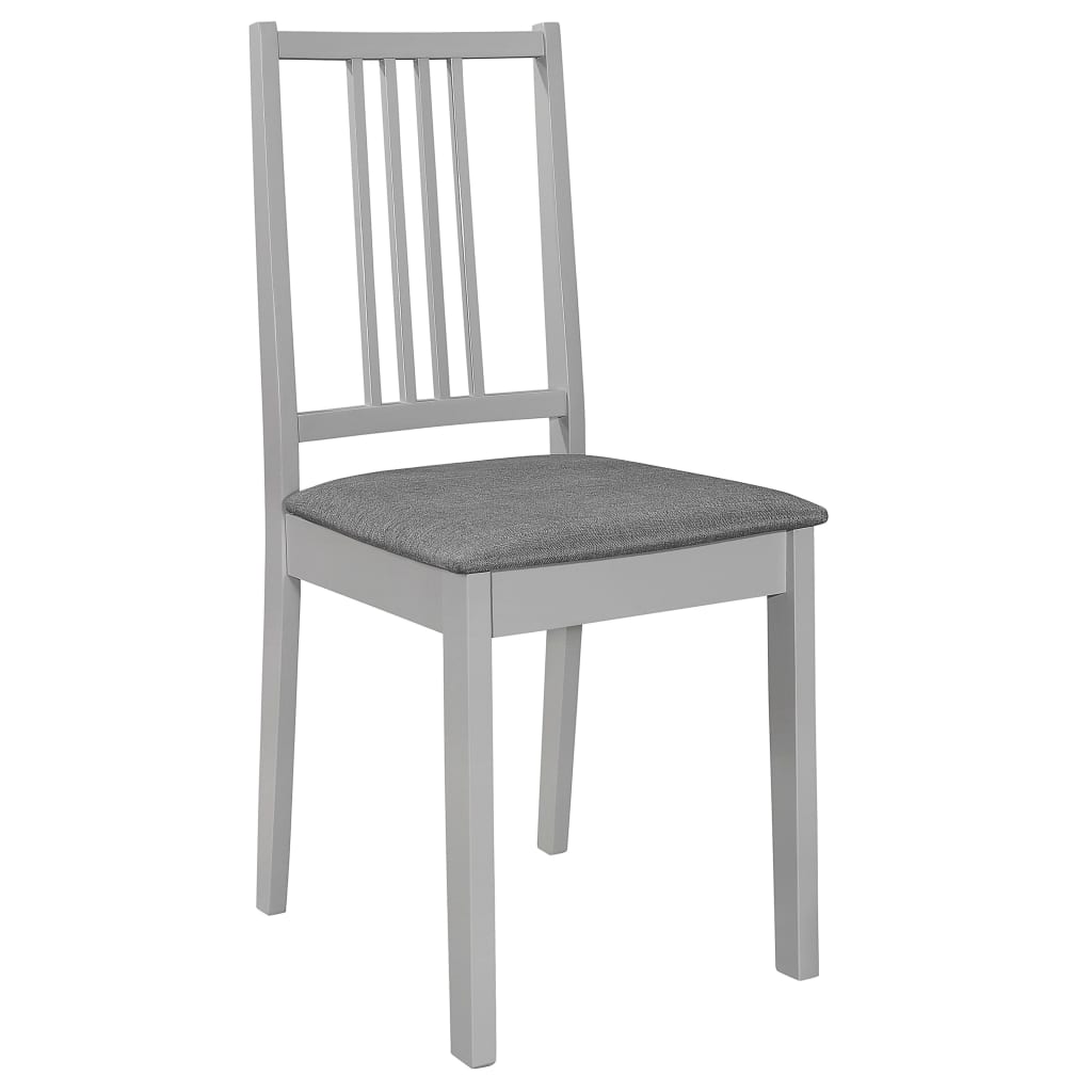 vidaXL Krzesła z poduszkami, 6 szt., szare, lite drewno