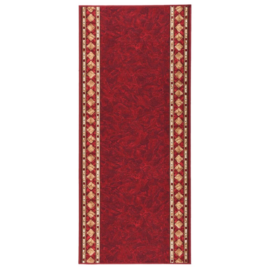 vidaXL Bieżnik dywanowy, czerwony, 80x200 cm, antypoślizgowy