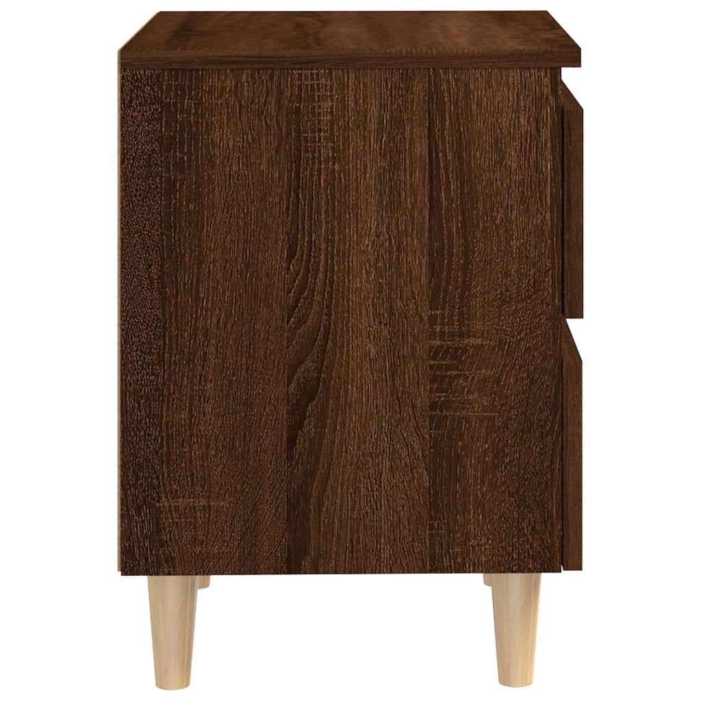 vidaXL Szafka nocna na drewnianych nogach, brązowy dąb, 40x35x50 cm