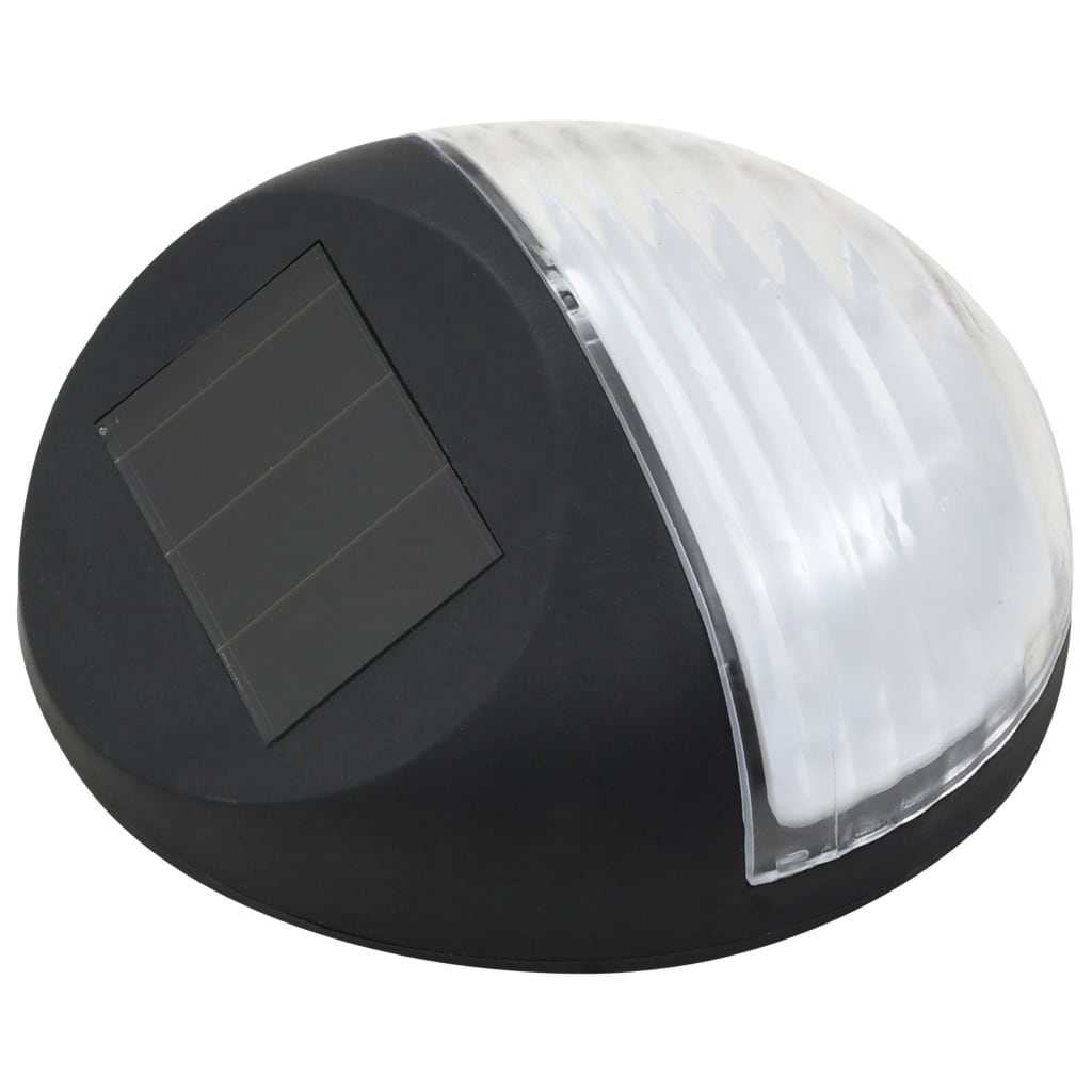vidaXL Solarne lampy ścienne LED do ogrodu, 24 szt., okrągłe, czarne