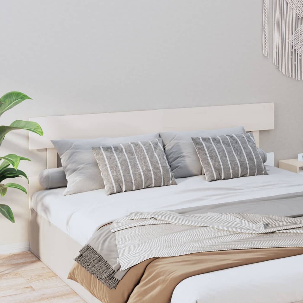 vidaXL Wezgłowie łóżka, białe, 184x3x81 cm, lite drewno sosnowe