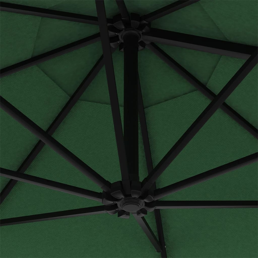 vidaXL Parasol ścienny na metalowym słupku, 300 cm, zielony