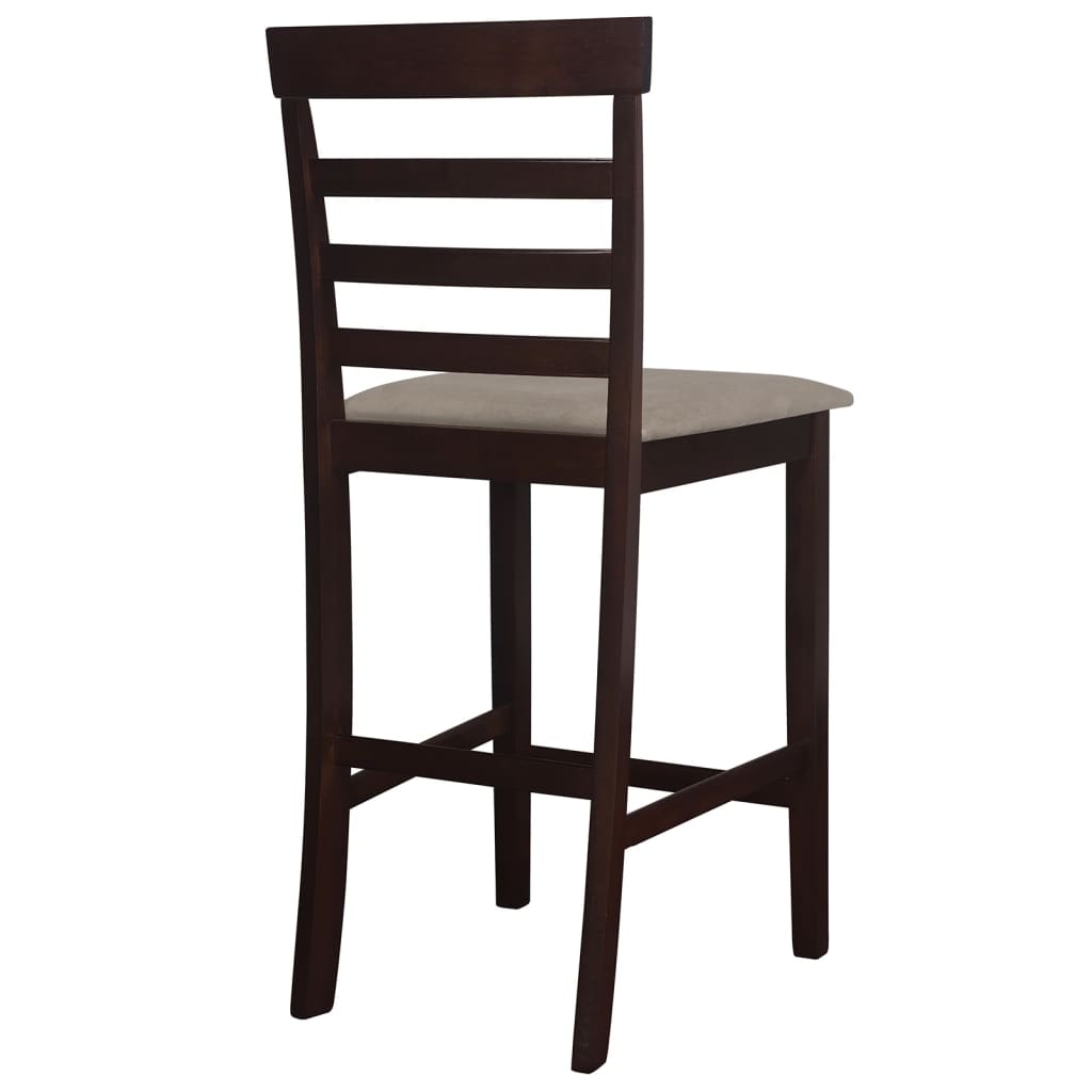 vidaXL Krzesła barowe, 2 szt., brązowe, obite tkaniną