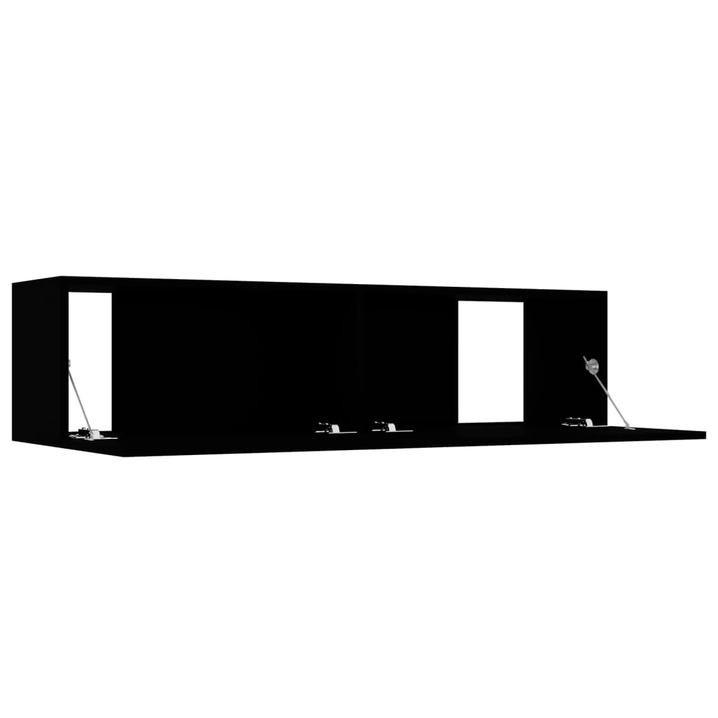 vidaXL Szafka TV, czarna, 120x30x30 cm, materiał drewnopochodny