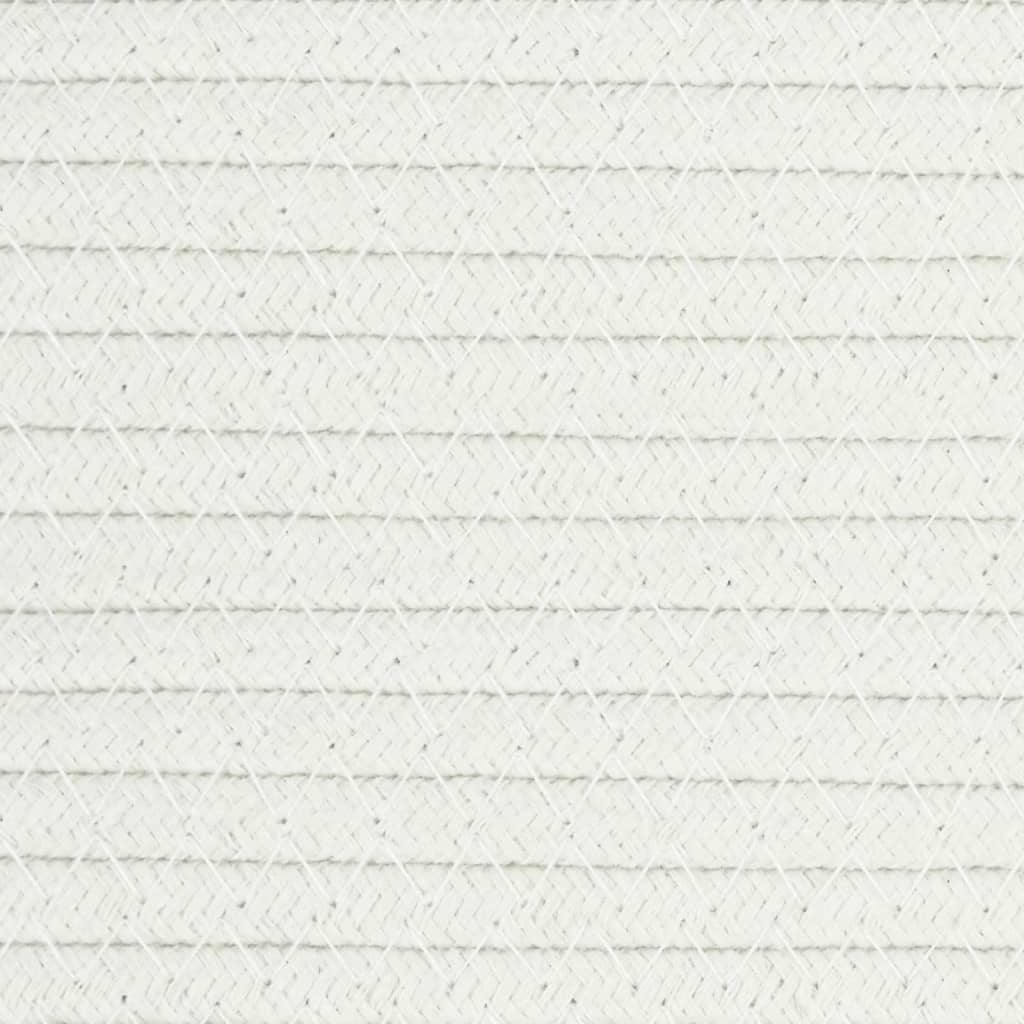 vidaXL Kosz z pokrywą, brązowo-biały, Ø37x50 cm, bawełna