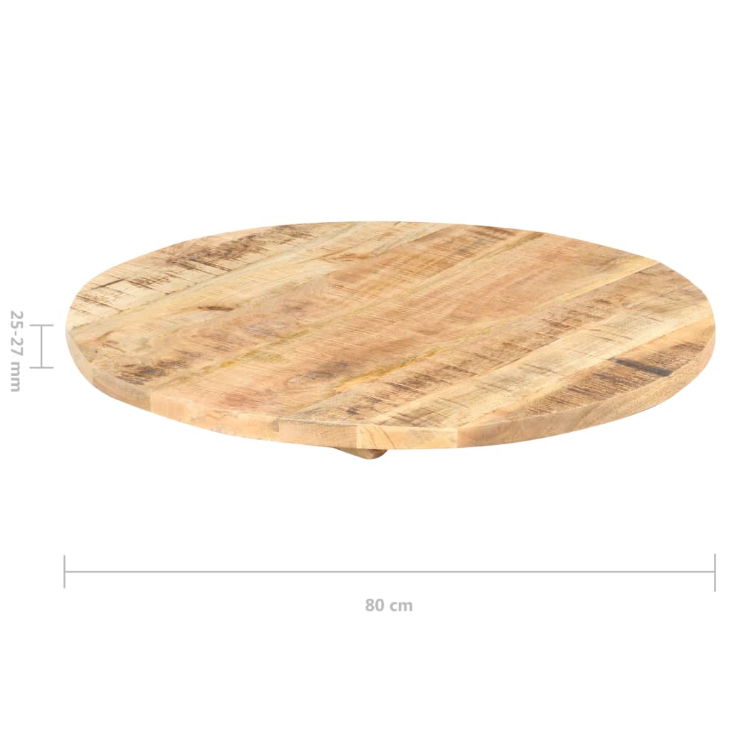 vidaXL Blat stołu, lite drewno mango, okrągły, 25-27 mm, 80 cm