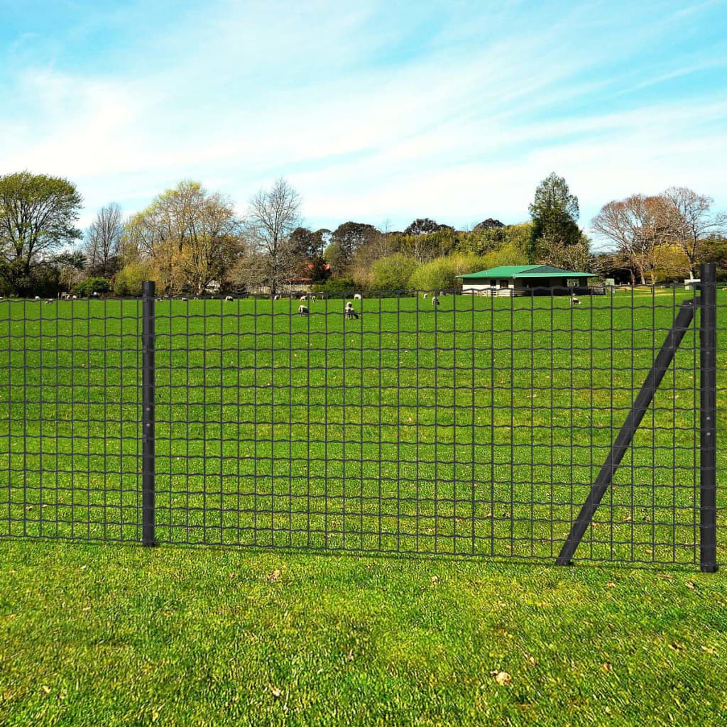vidaXL Euro ogrodzenie, stalowe, 10 x 1,2 m, szare
