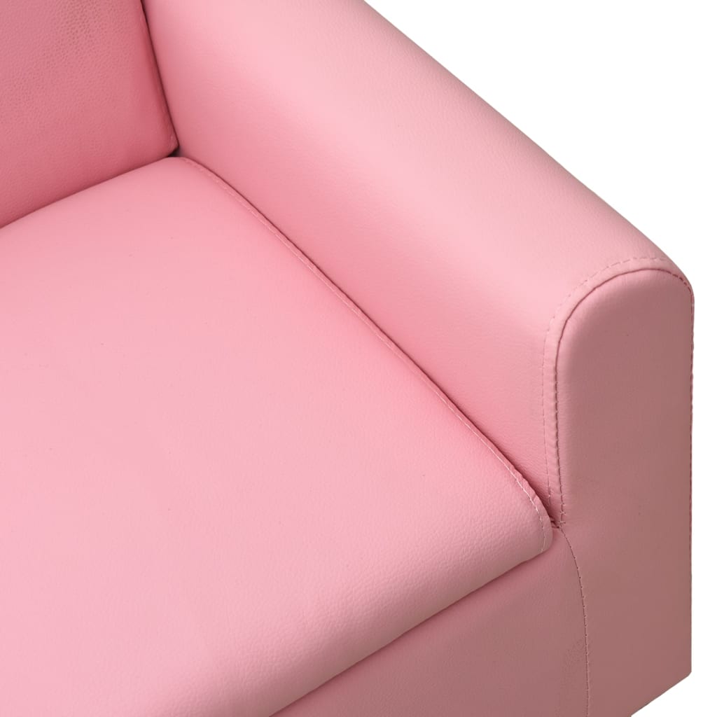 vidaXL Sofa dziecięca, różowa, obita sztuczną skórą