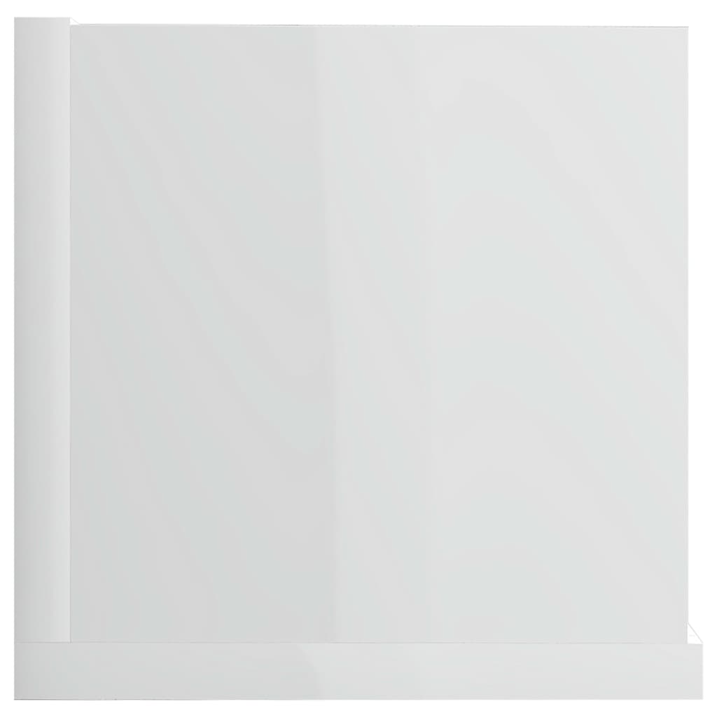 vidaXL Półka ścienna na płyty CD, biała, wysoki połysk, 100x18x18 cm