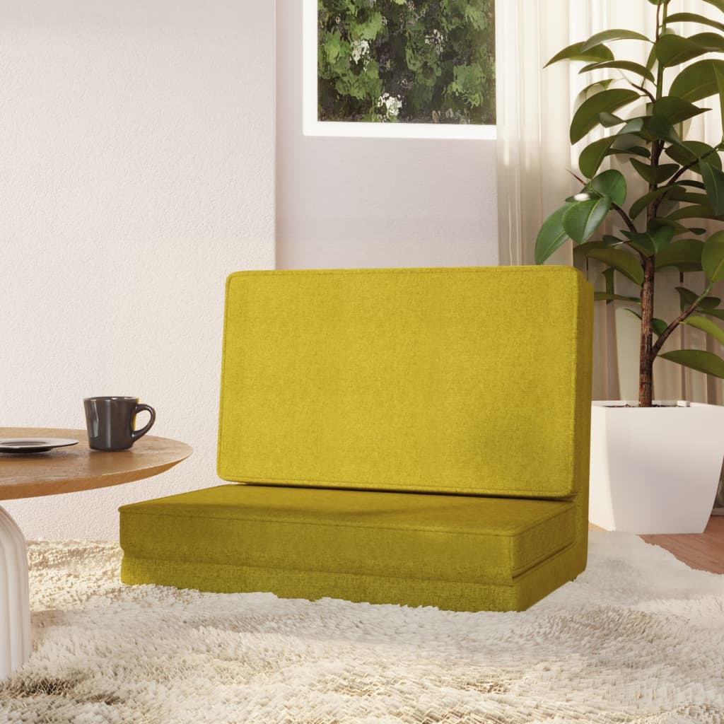 vidaXL Składane krzesło podłogowe, zielone, tkanina