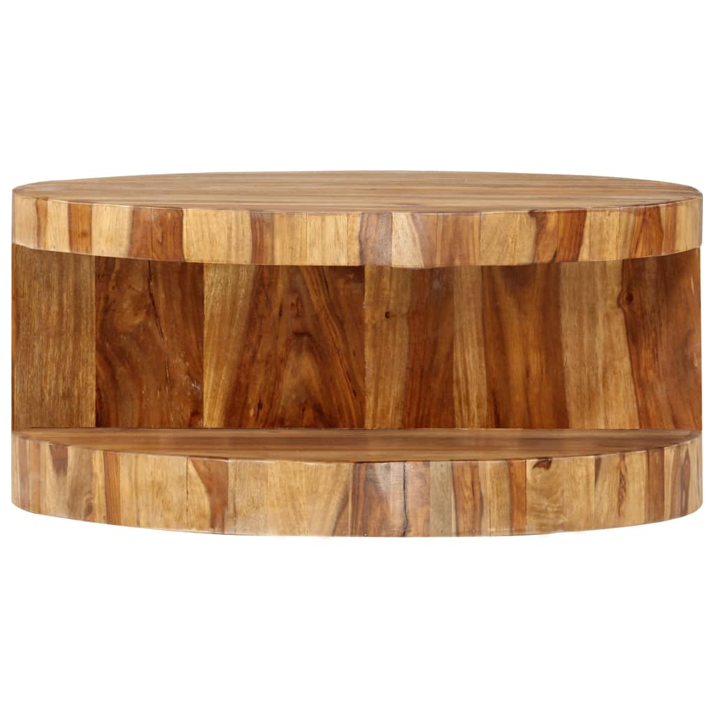 vidaXL Okrągły stolik kawowy, 65x30 cm, lite drewno sheesham