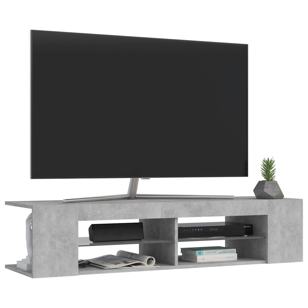 vidaXL Szafka TV z oświetleniem LED, szarość betonu, 135x39x30 cm