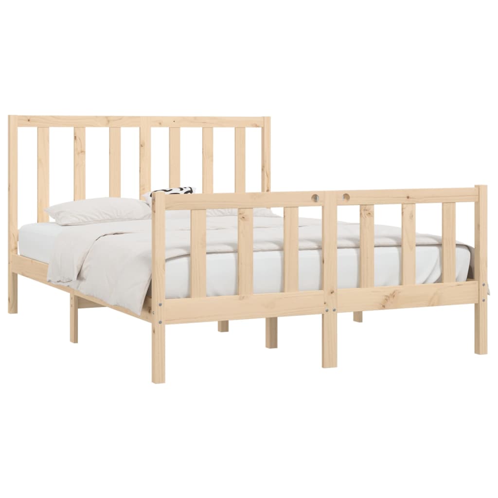 vidaXL Rama łóżka, lite drewno, 120x190 cm, podwójna