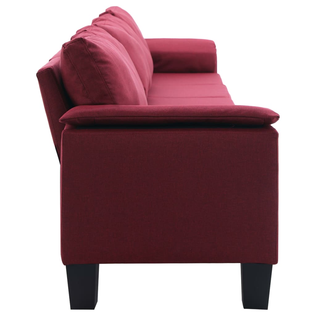vidaXL 5-osobowa sofa, kolor czerwonego wina, tapicerowana tkaniną