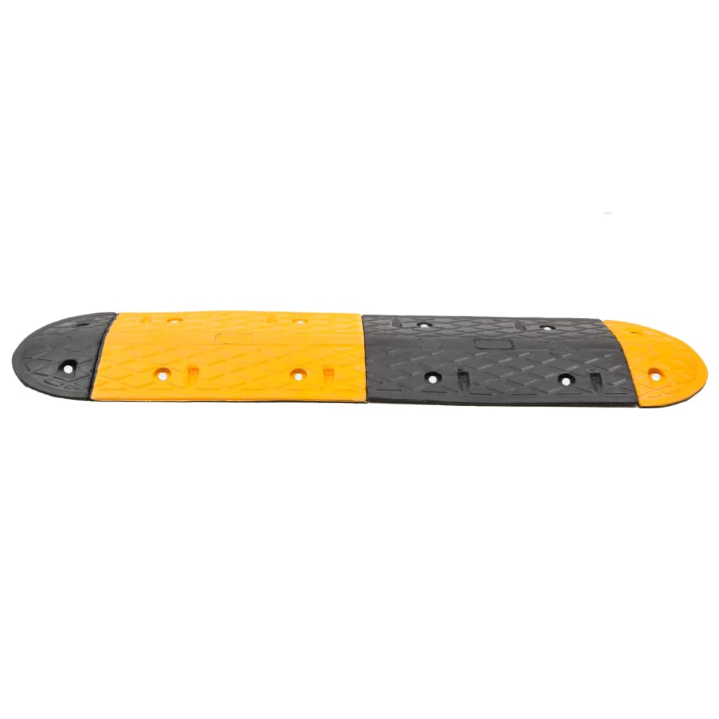 vidaXL Próg zwalniający, żółto-czarny, 129x32,5x4 cm, gumowy