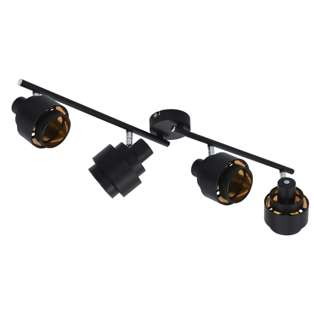 vidaXL Lampa z 4 reflektorami, czarna, E14