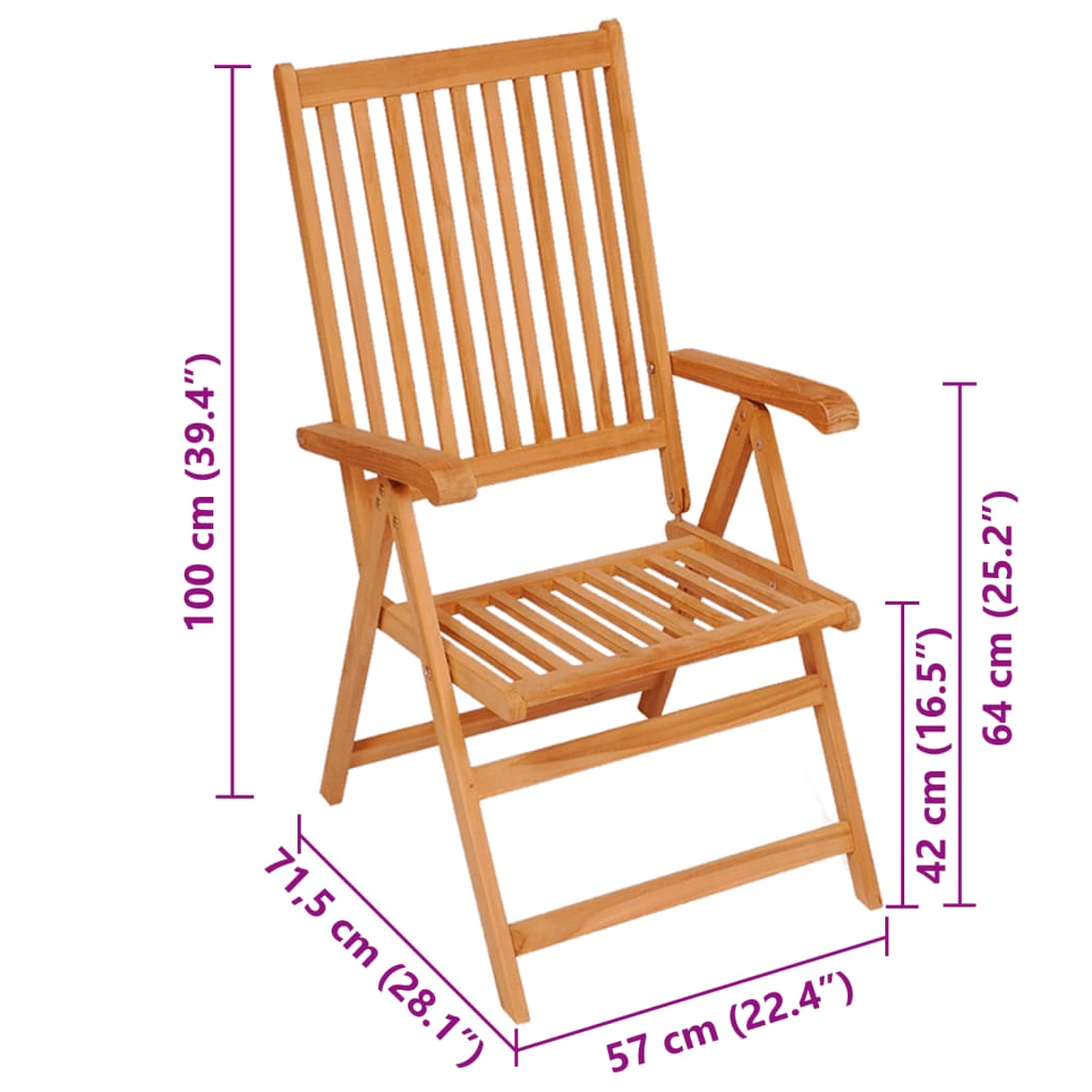 vidaXL Krzesła ogrodowe, 4 szt., z poduszkami w szarą kratkę, tekowe