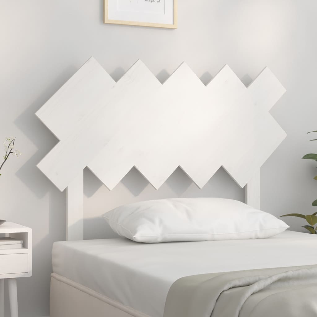 vidaXL Wezgłowie łóżka, białe, 104 x 3 x 80,5 cm, lite drewno sosnowe