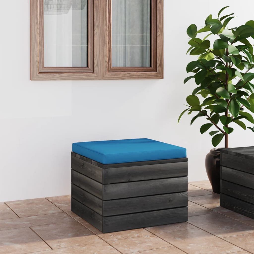 vidaXL Ogrodowy stołek z palet z poduszką, drewno sosnowe