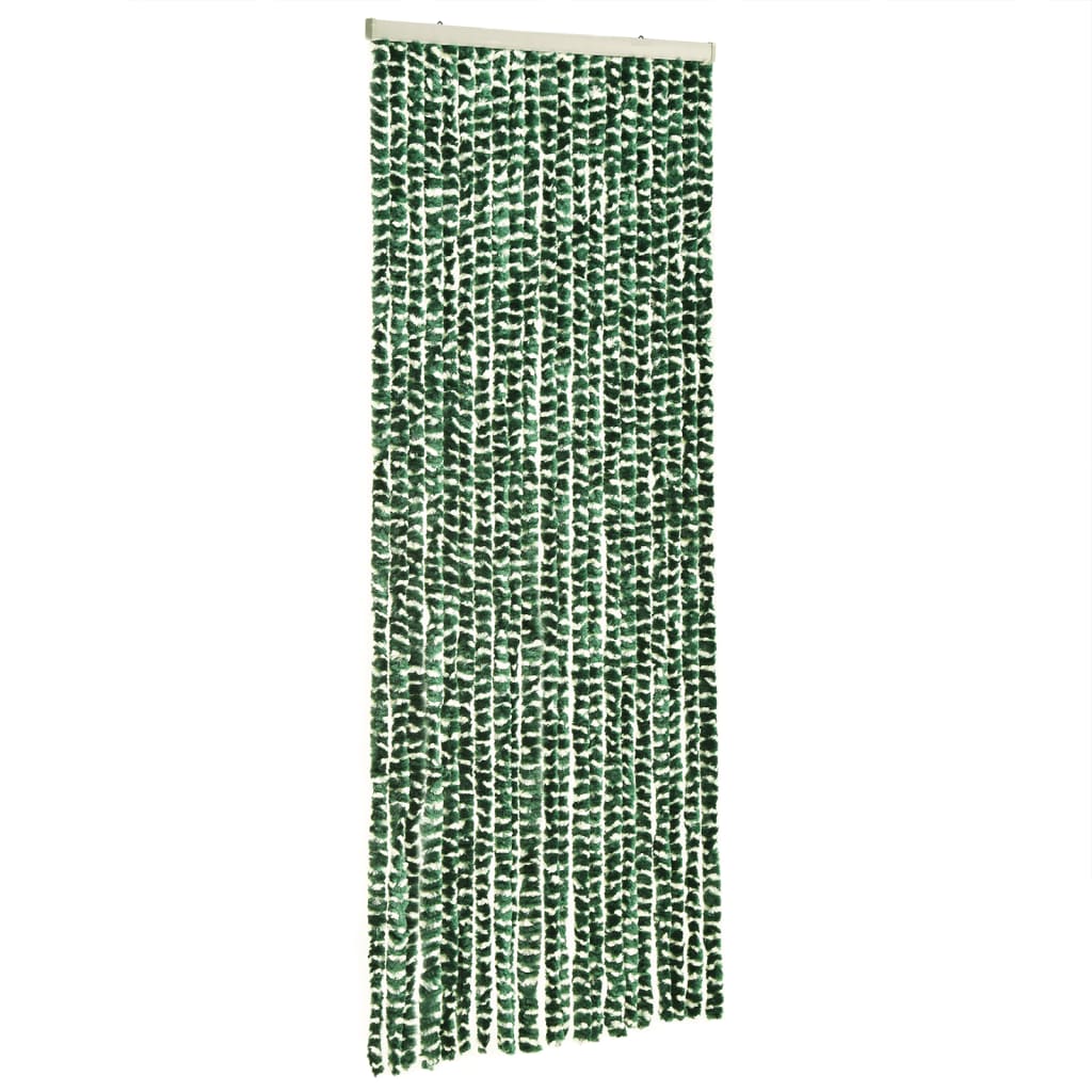 vidaXL Zasłona przeciwko owadom, zielono-biała, 56x200 cm, szenilowa