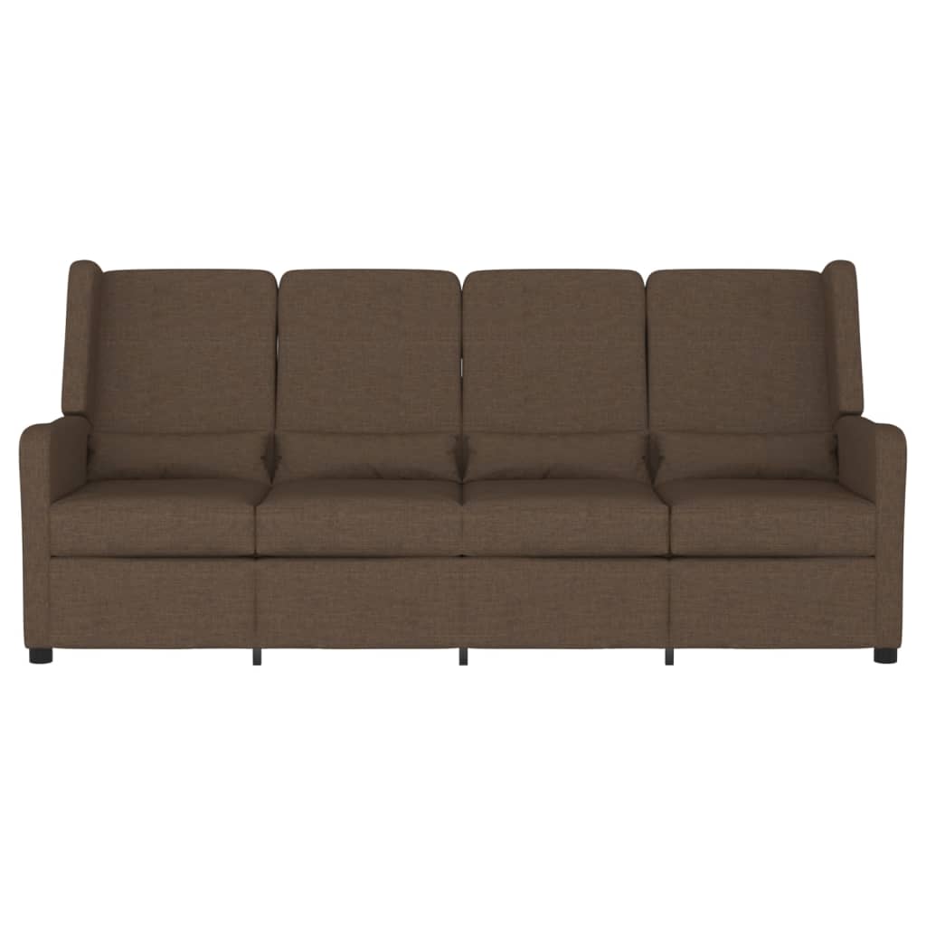 vidaXL 4-os., rozkładany fotel masujący, brązowy, obity tkaniną
