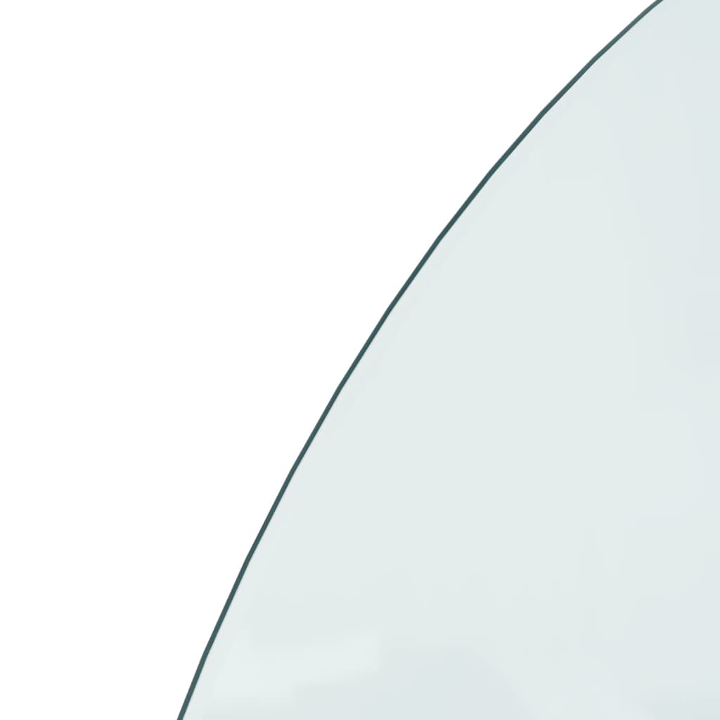 vidaXL Panel kominkowy, szklany, półokrągły, 1000x500 mm