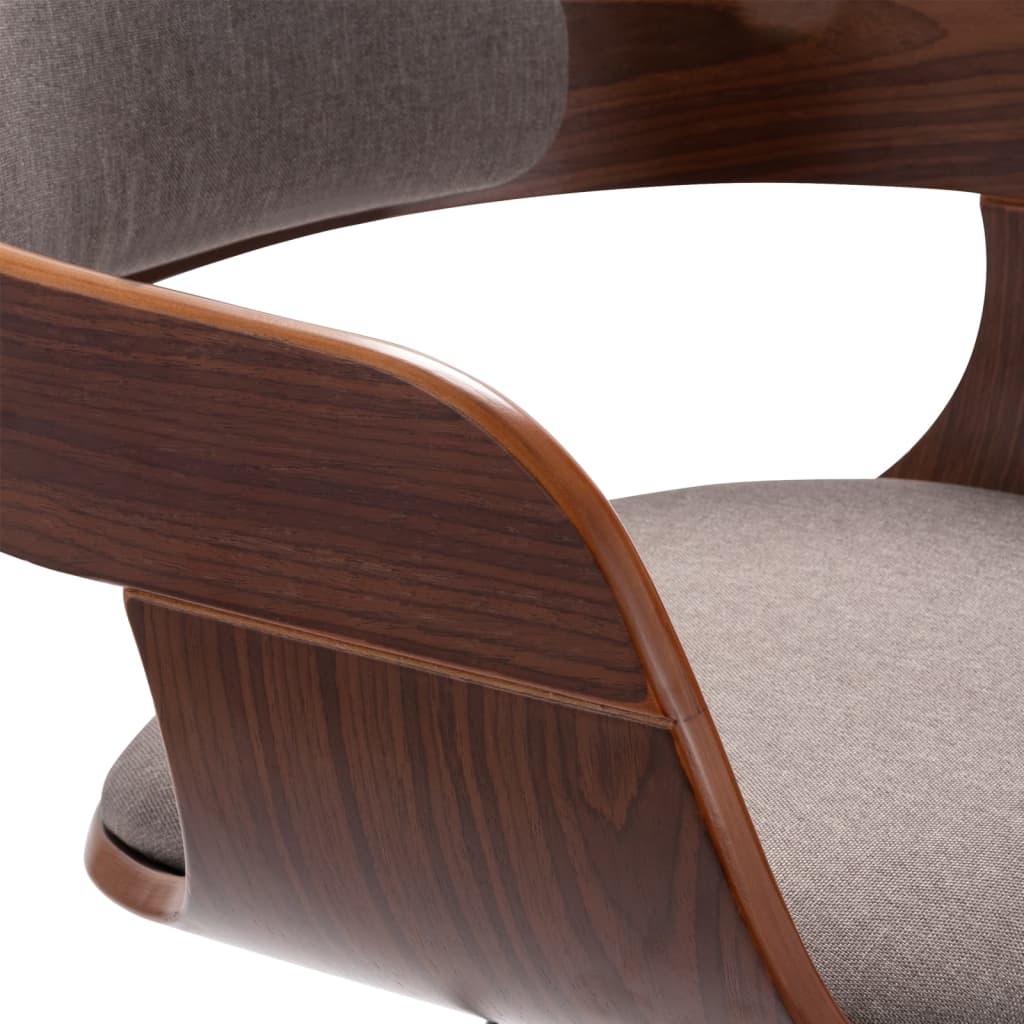 vidaXL Krzesło stołowe, kolor taupe, gięte drewno i tkanina