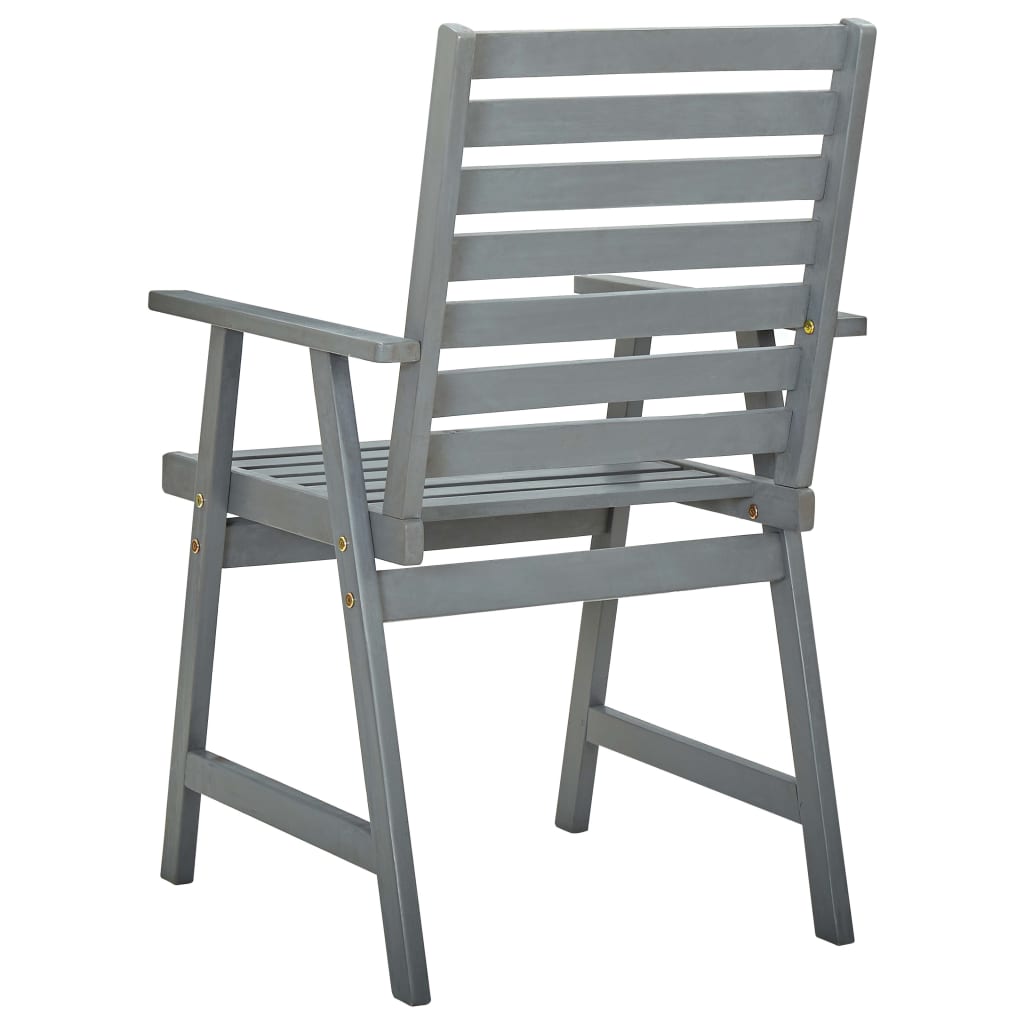 vidaXL Ogrodowe krzesła stołowe, 4 szt., szare, lite drewno akacjowe