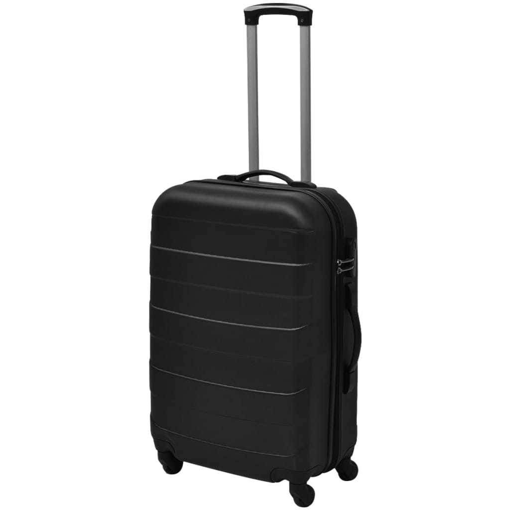 vidaXL Zestaw 3 walizek podróżnych, czarny, 45,5/55/66 cm