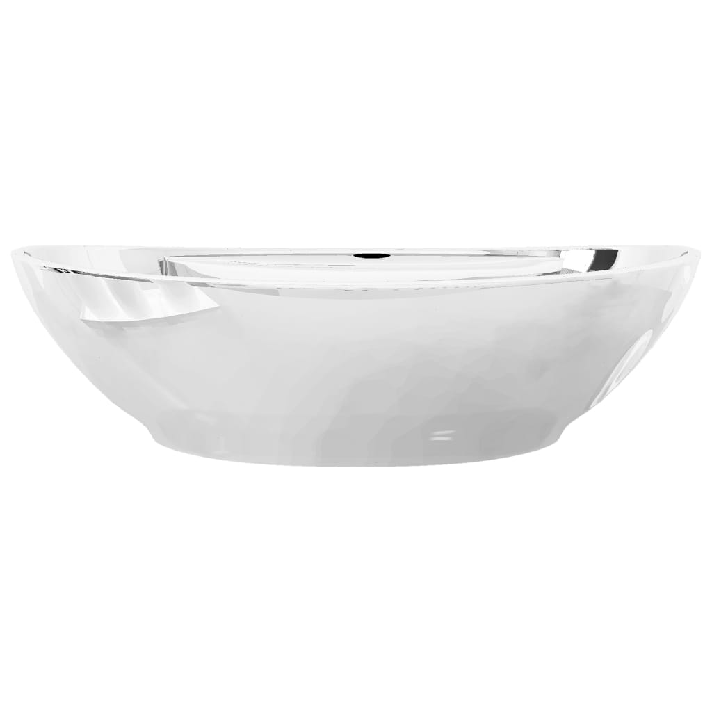 vidaXL Umywalka z przelewem, 58,5 x 39 x 21 cm, ceramiczna, srebrna
