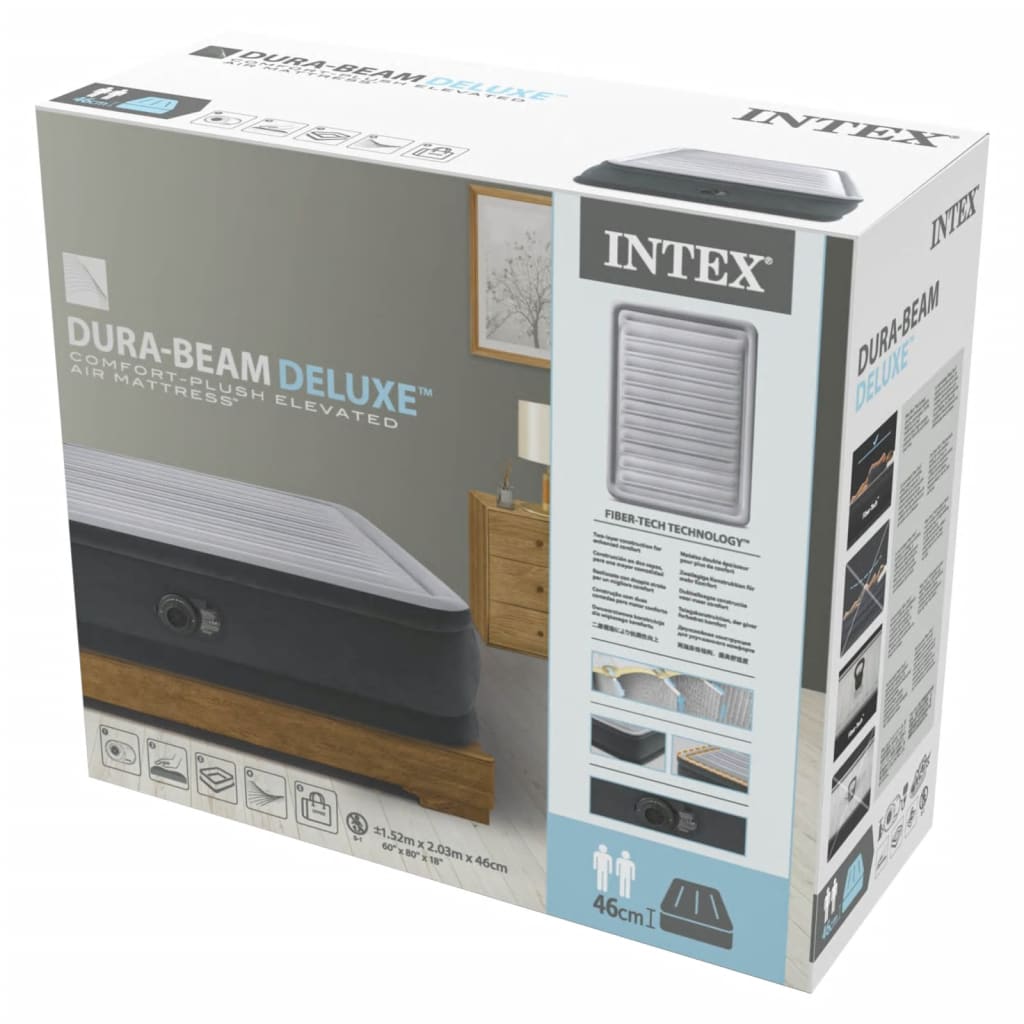 Intex Dmuchany materac Dura-Beam Deluxe Comfort Plush, 152x203x46 cm