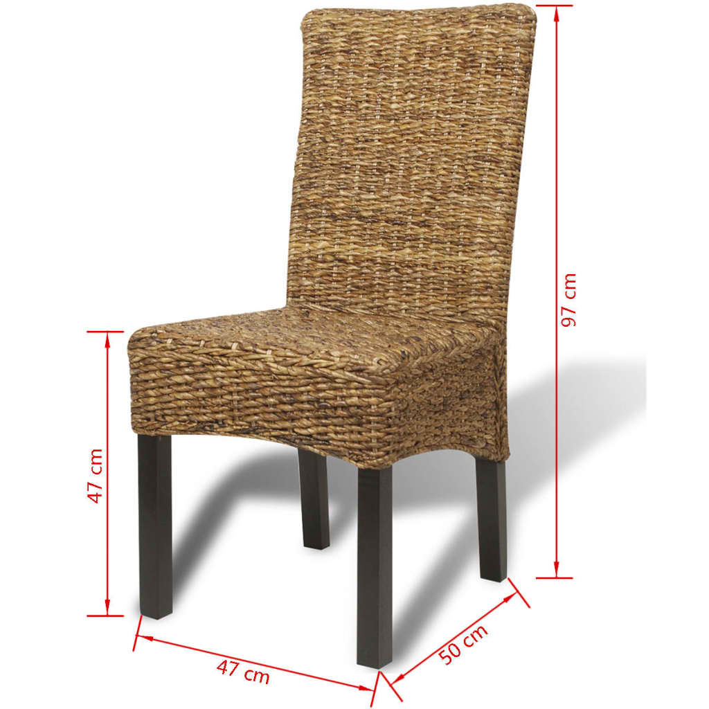 vidaXL Krzesła stołowe, 2 szt., abaka i lite drewno mango