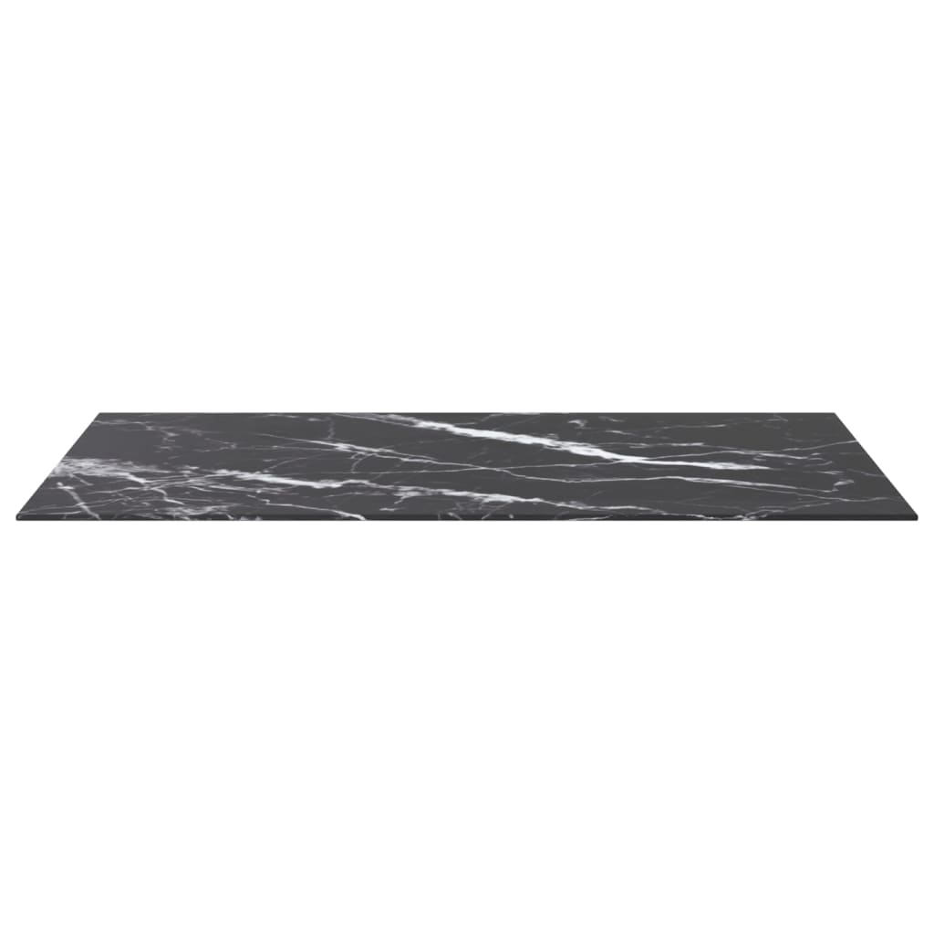vidaXL Blat stołu, czarny, 100x62 cm, 8 mm, szkło ze wzorem marmuru