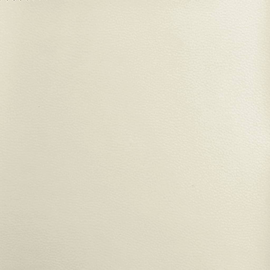 vidaXL Ławka, kremowa, 100x64x80 cm, tapicerowana sztuczną skórą