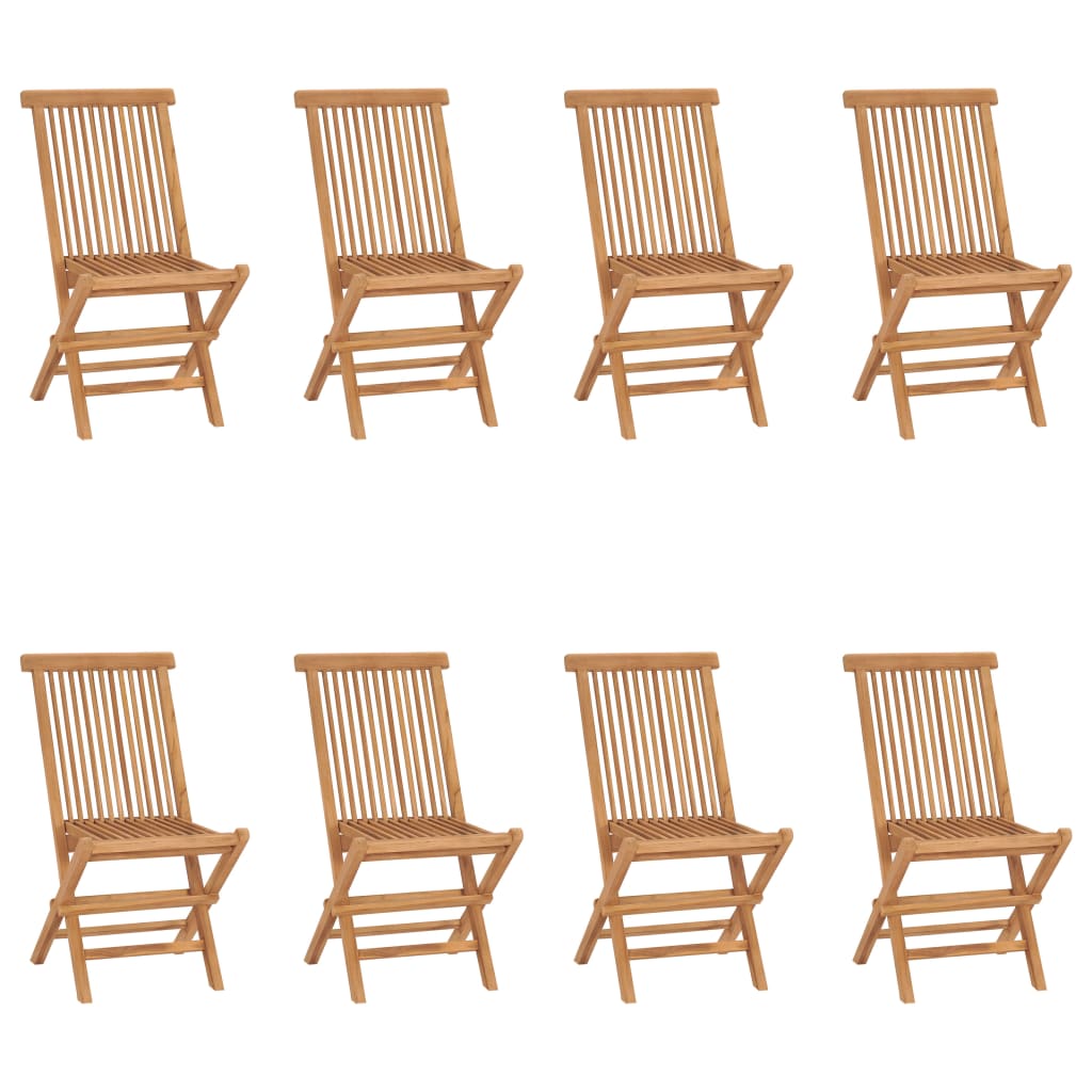 vidaXL Składane krzesła ogrodowe, 8 szt., lite drewno tekowe