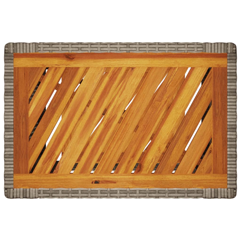 vidaXL Stolik ogrodowy z drewnianym blatem, szary, 60x40x75 cm