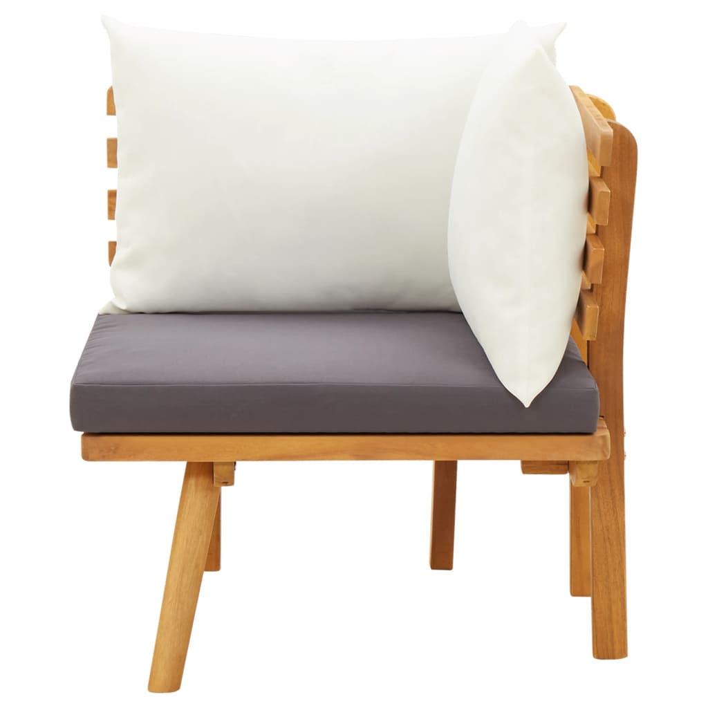 vidaXL Ogrodowe siedzisko narożne z poduszkami, lite drewno akacjowe