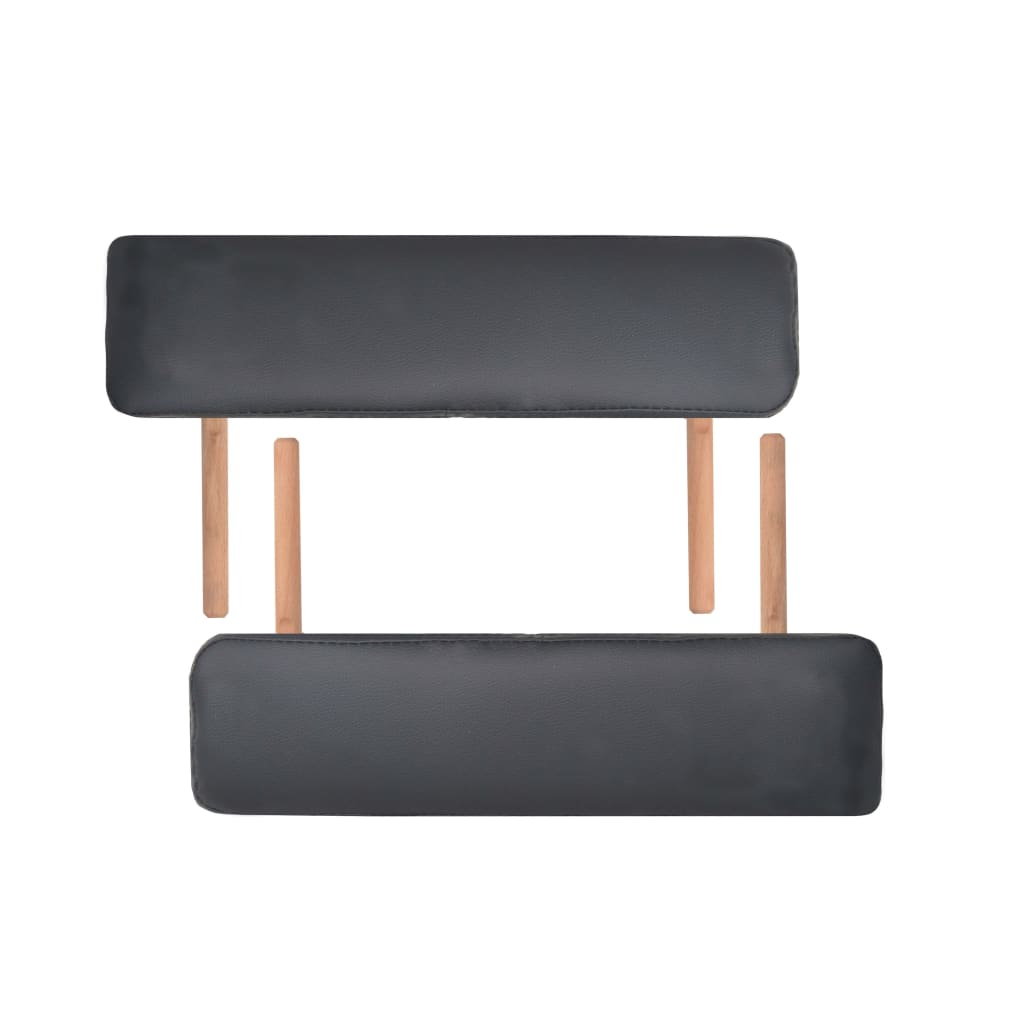 vidaXL Składany stół do masażu o grubości 10 cm, 2-strefowy, czarny
