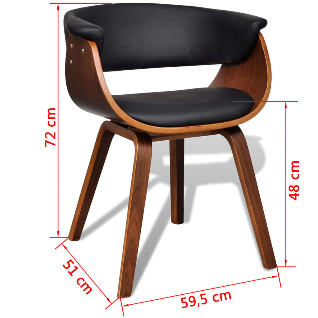 vidaXL Krzesła do jadalni, 4 szt., gięte drewno i sztuczna skóra