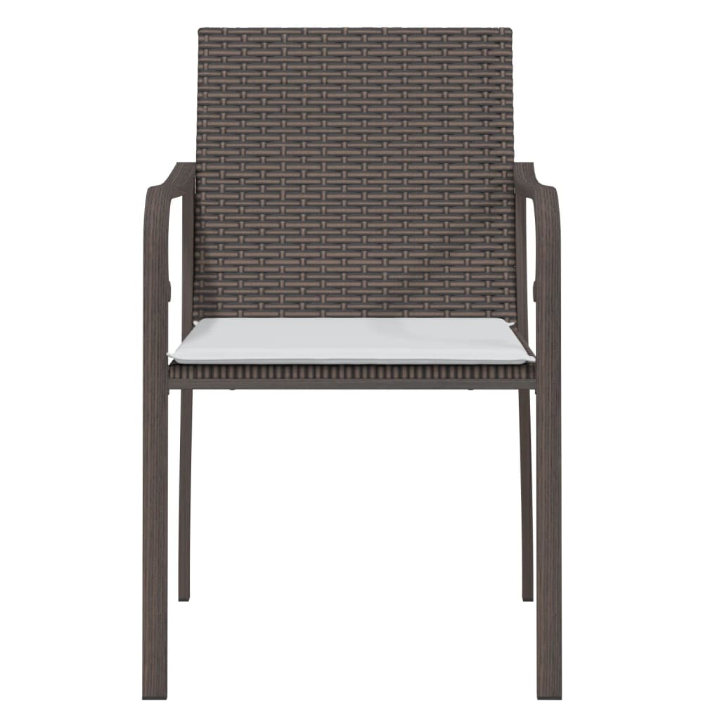 vidaXL Krzesła ogrodowe z poduszkami, 2 szt., brązowe, 56x59x84 cm