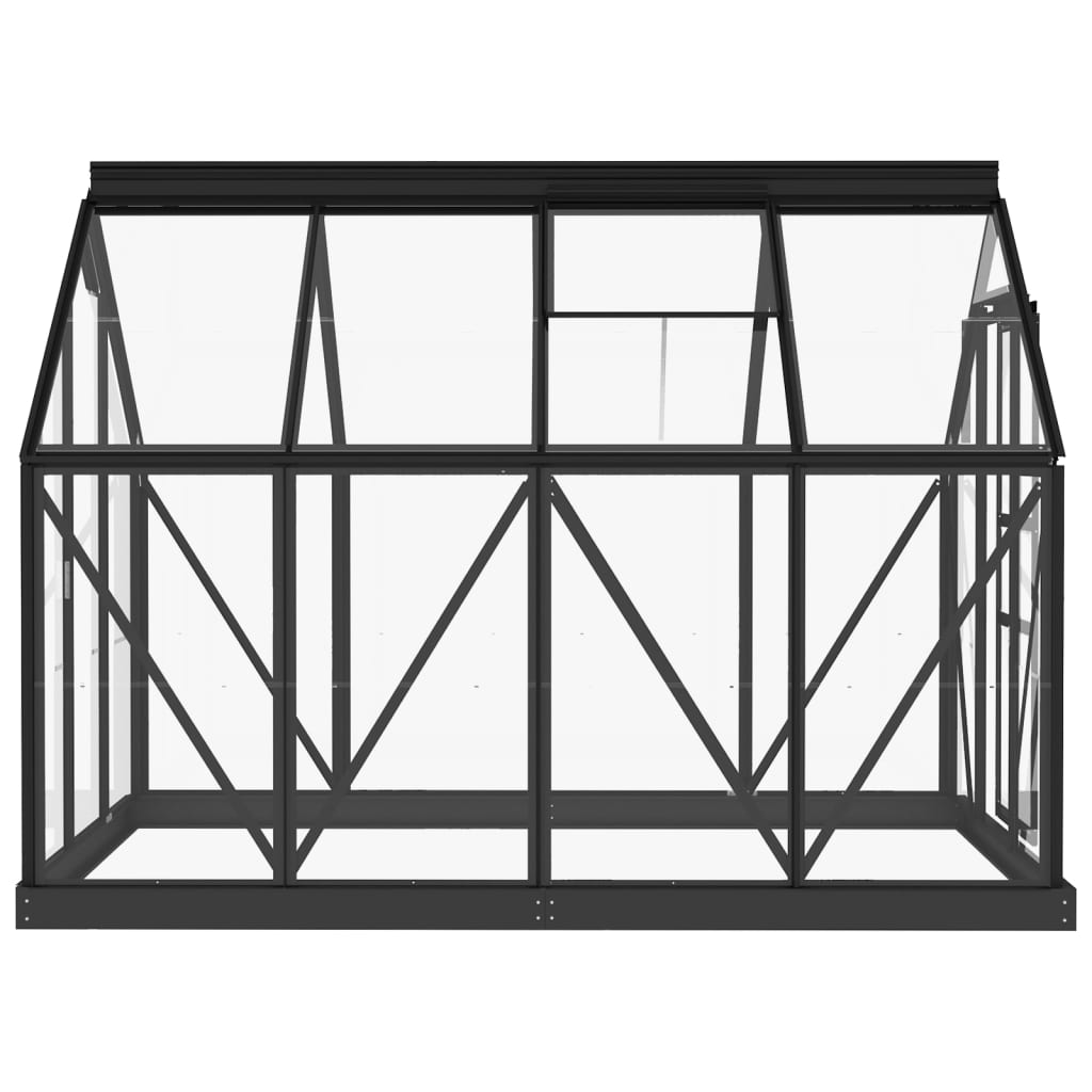 vidaXL Szklarnia ze szkła, antracytowa, 155x200,5x191 cm, aluminium