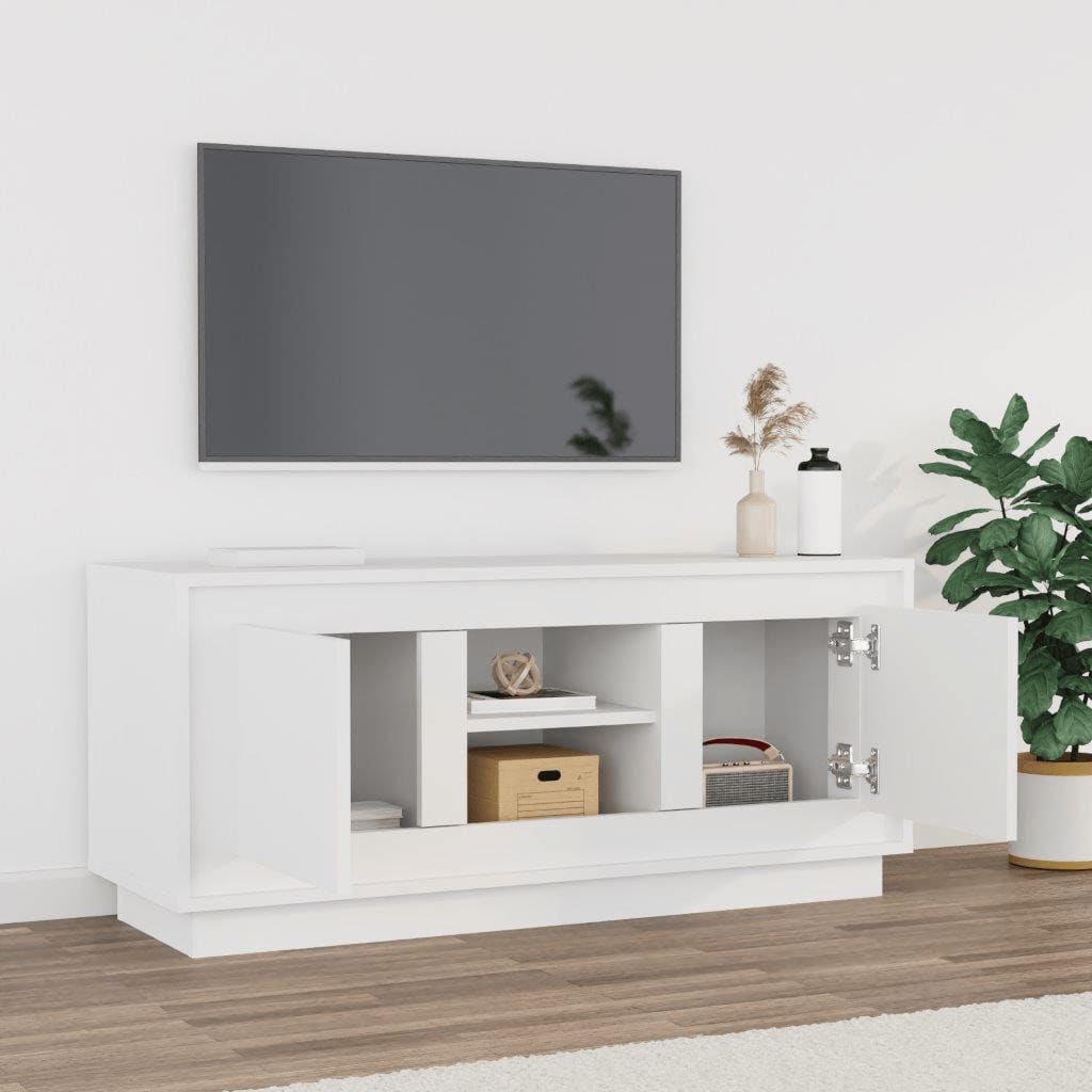 vidaXL Szafka pod TV, biała, 102x35x45 cm, materiał drewnopochodny