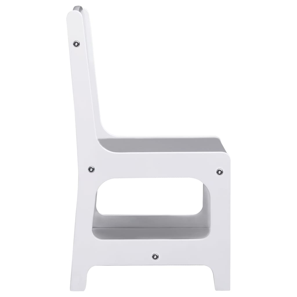 vidaXL Stolik dla dzieci z 2 krzesłami, biały, MDF