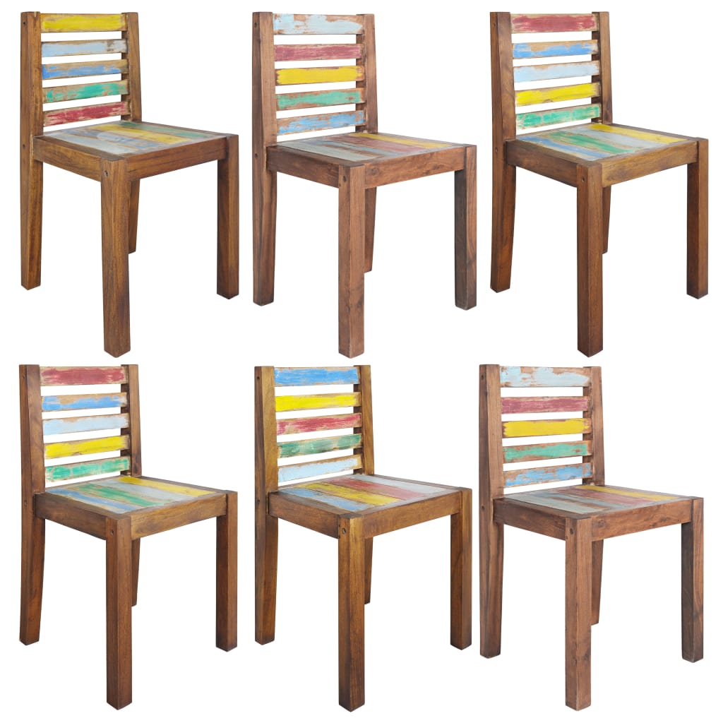 vidaXL Krzesła stołowe, 6 szt., lite drewno z odzysku