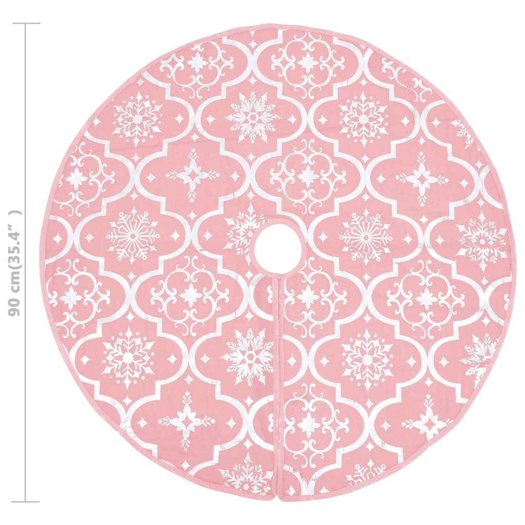 vidaXL Luksusowa osłona pod choinkę ze skarpetą, różowa, 90 cm