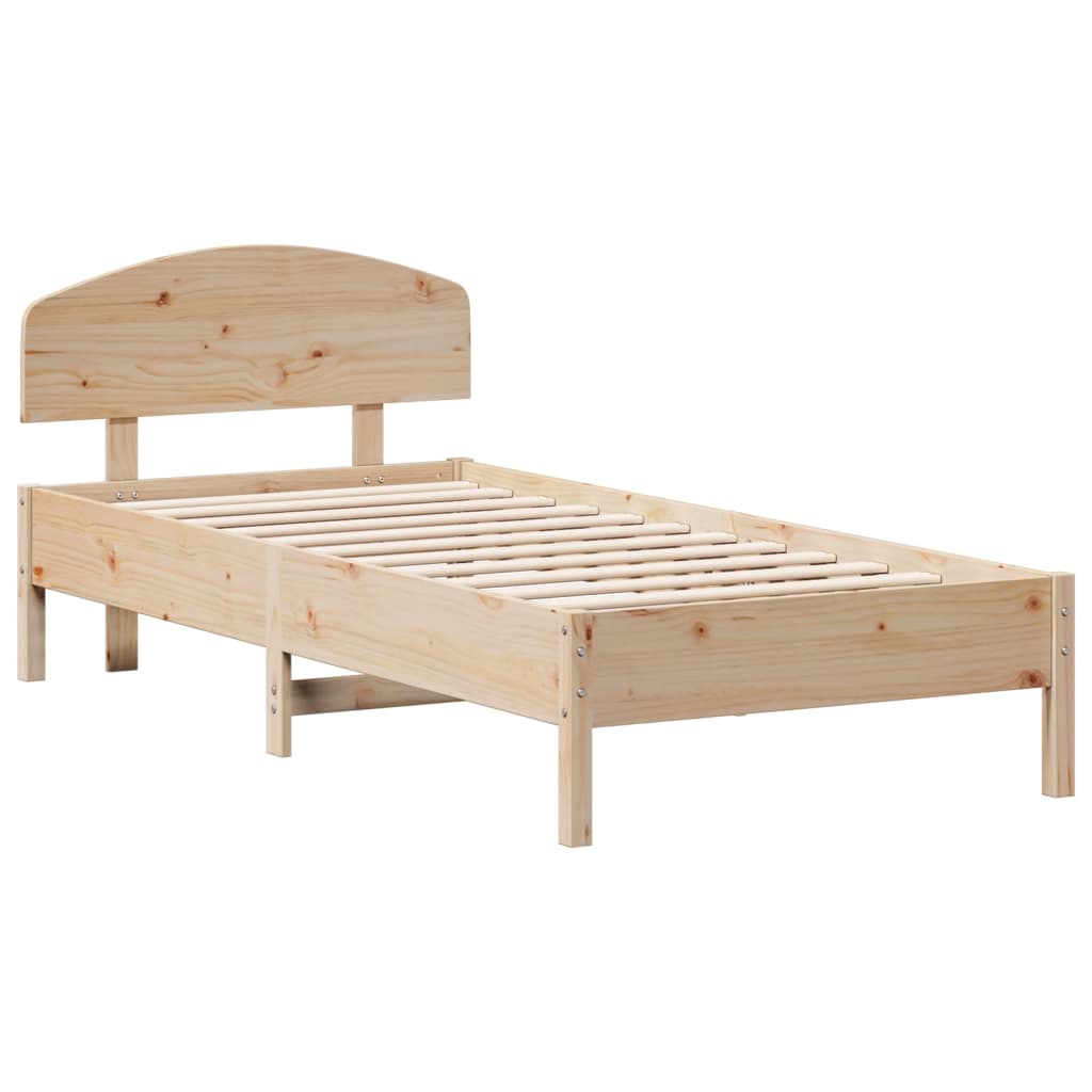 vidaXL Rama łóżka z wezgłowiem, 100x200 cm, lite drewno sosnowe