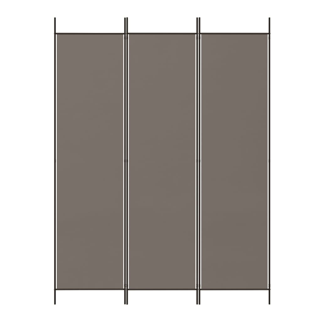 vidaXL Parawan 3-panelowy, antracytowy, 150x220 cm, tkanina